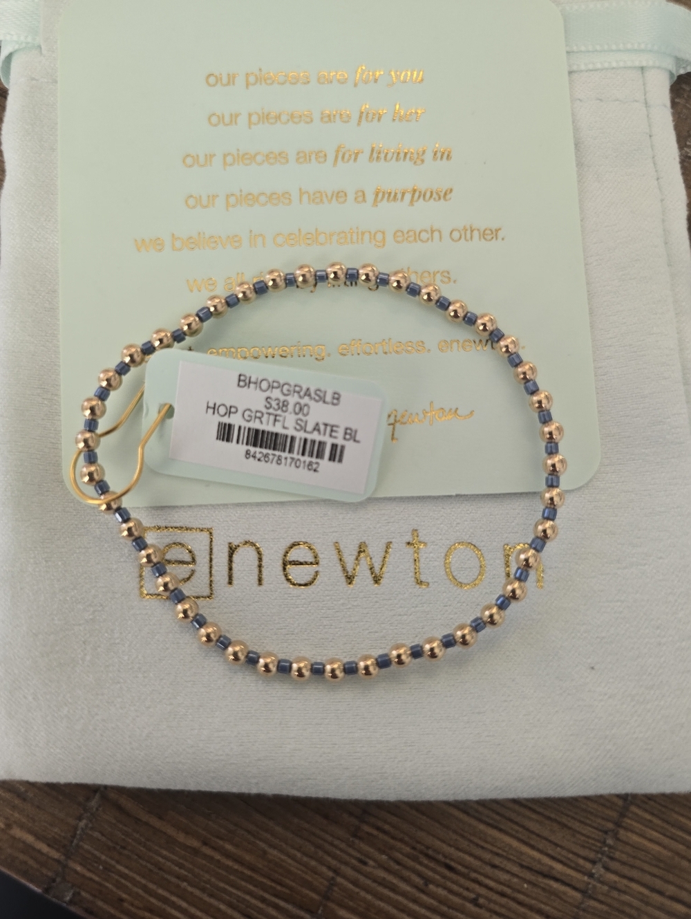 Enewton Hope Grateful Slate Blue Bracelet Nwt